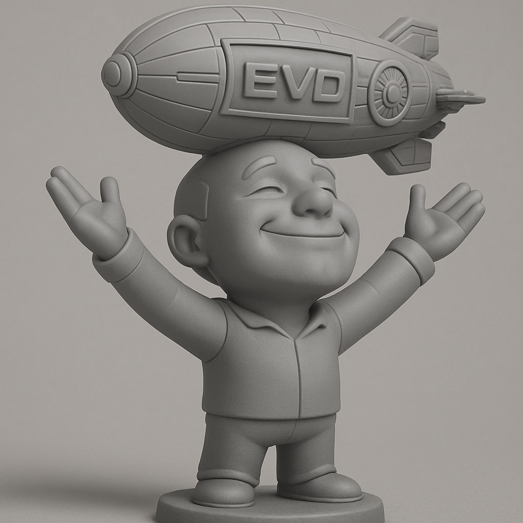 face to 3d model ai-3D portrait printing from photo_EVD Blimp Joy! A Cheerful Collectible 3D Print