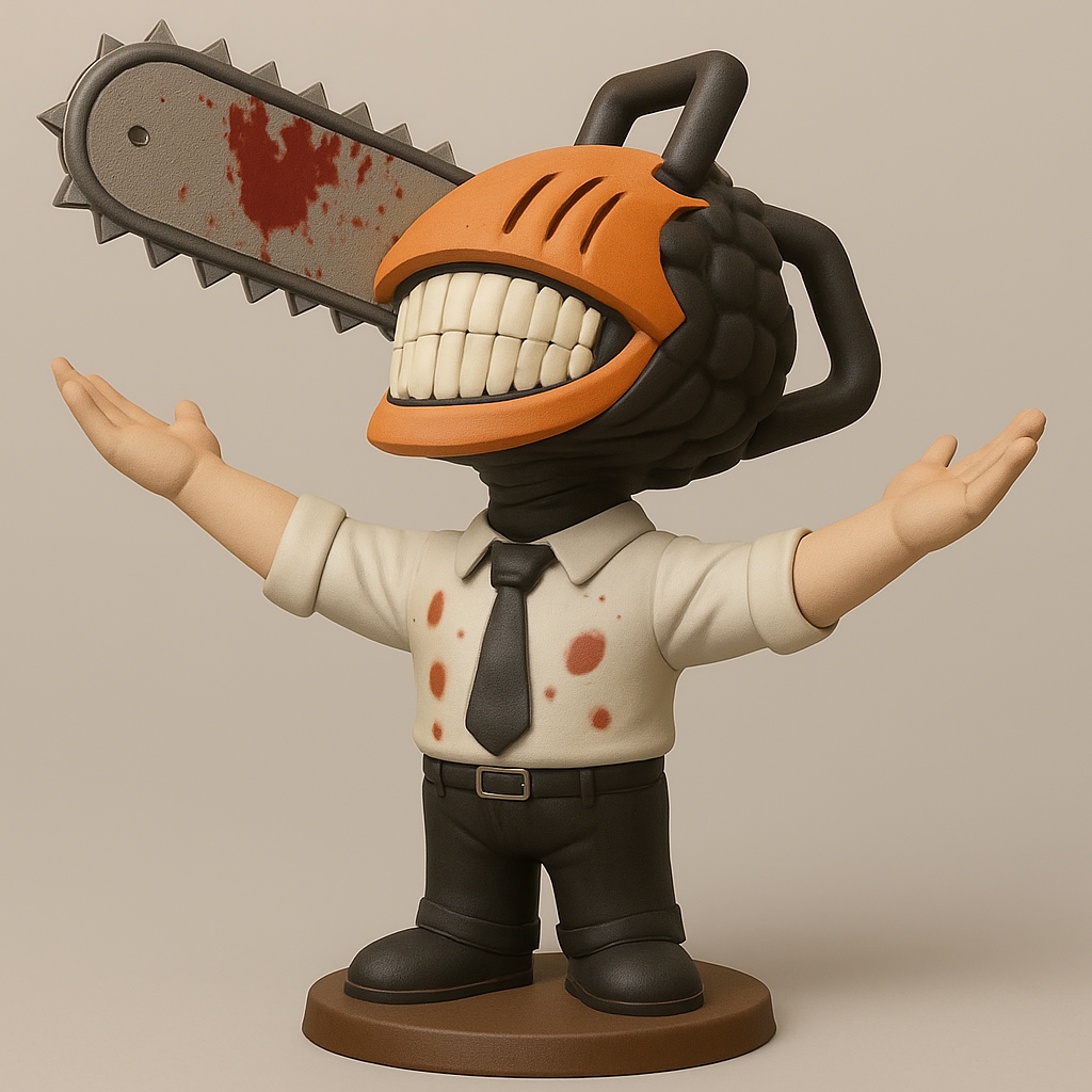 face to 3d model ai-3D portrait printing from photo_Chainsaw Man Denji: Iconic Pose 3D Print!