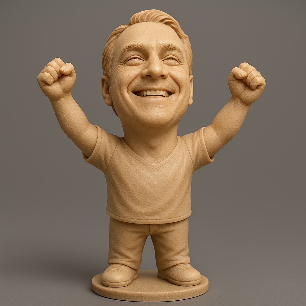 silhouette 3d printer maker-3d portrait printing_Joyful Victory Pose Figurine