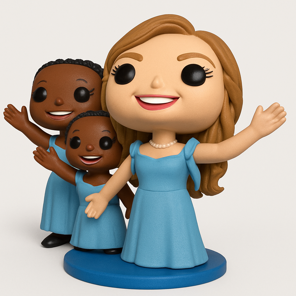 face to 3d model ai-3D portrait printing from photo_Funko Pop-Style Trio: Celebrate Sisterhood & Song
