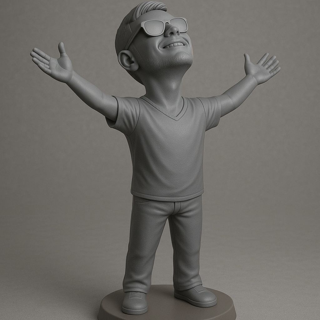 silhouette 3d printer maker-3d portrait printing_Joyful Celebrant 3D Model