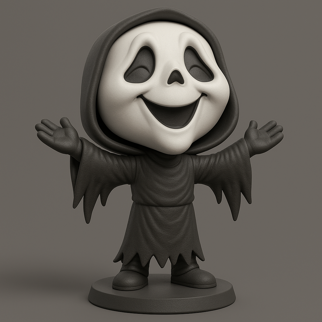 face anatomy 3d model-create 3d face model from photo_Cheerful Ghost Character for Fun Decor