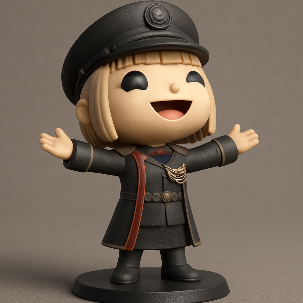 face to 3d model ai-3D portrait printing from photo_Happy Chibi Officer Figurine - Print Your Own Joy!