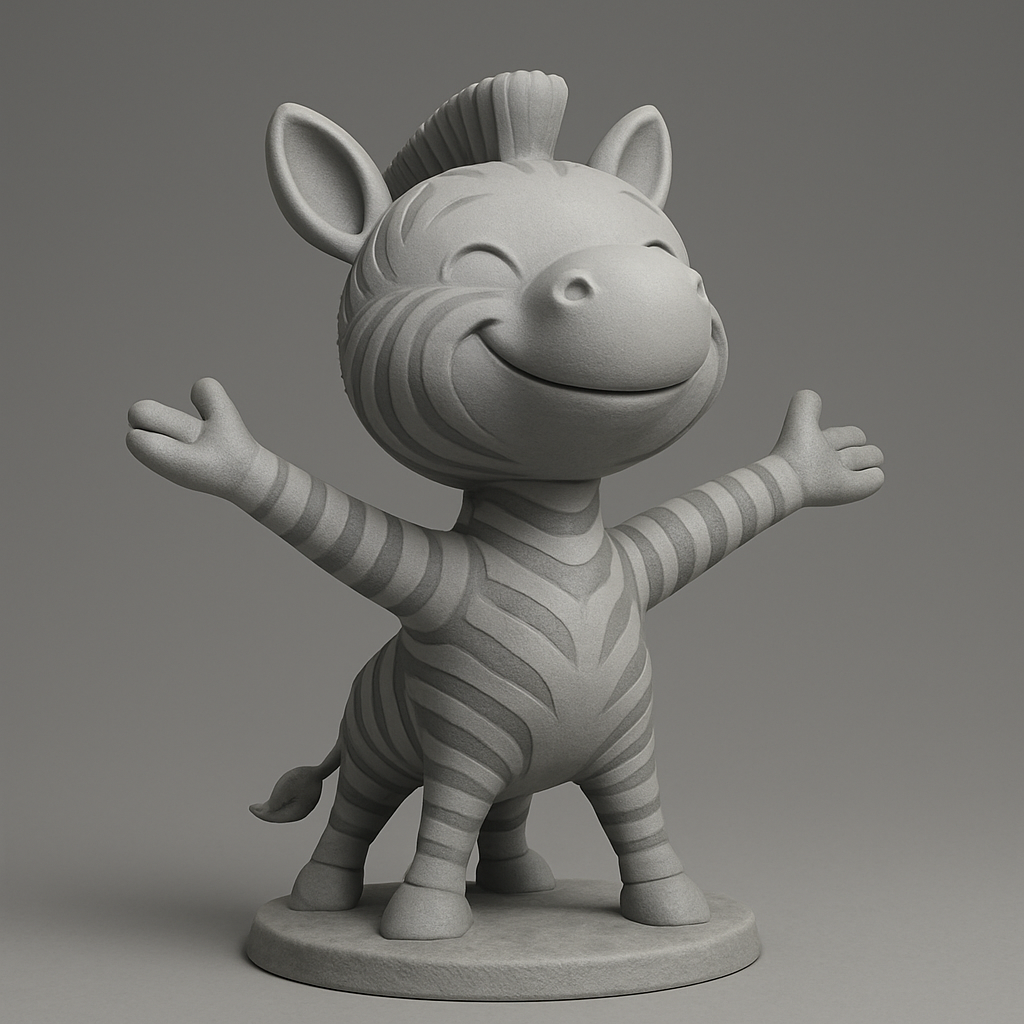 face to 3d model ai-3D portrait printing from photo_Cute Zebra Buddy: Happy Hugs Desk Companion