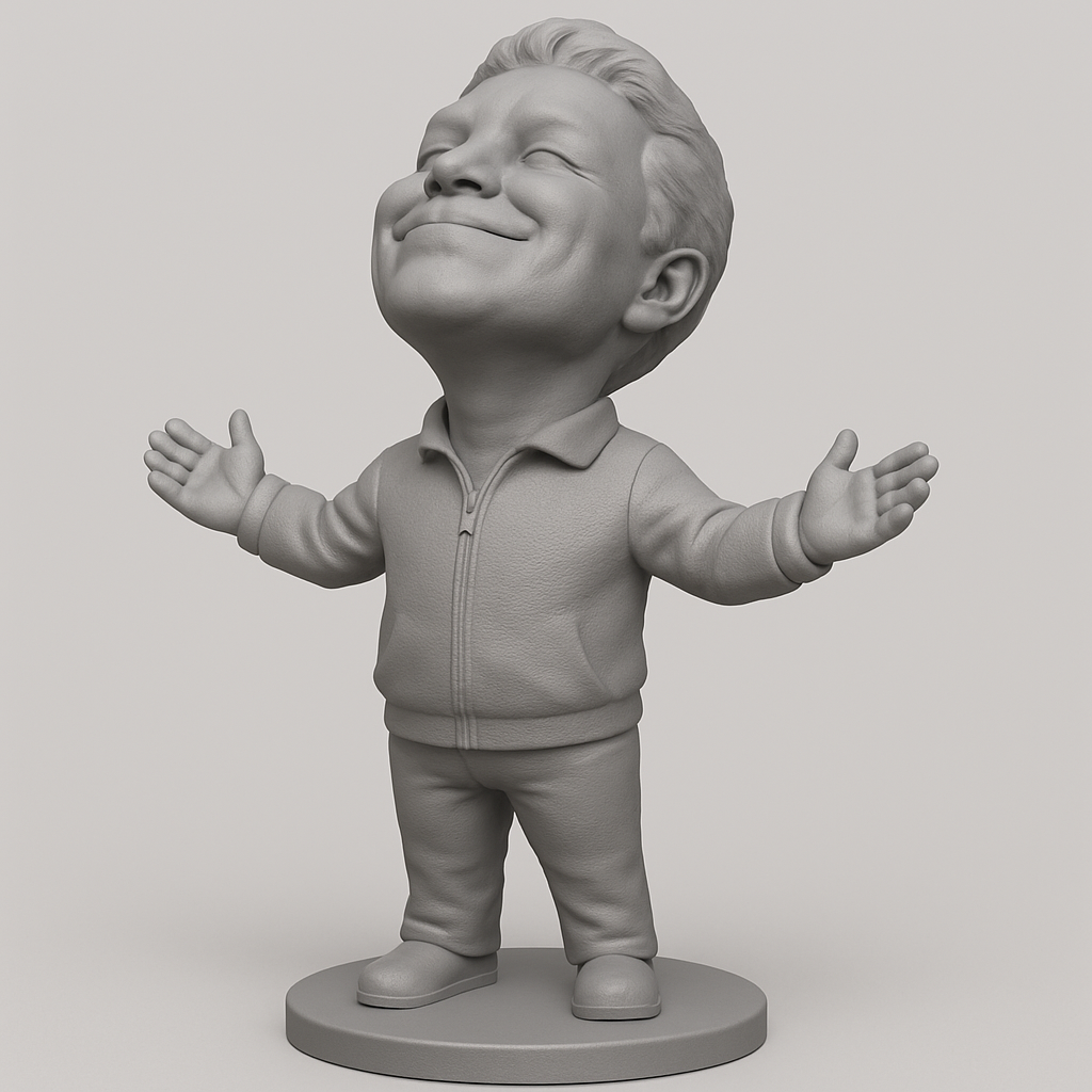 silhouette 3d printer maker-3d portrait printing_Uplifting Happy Person Figurine - Embrace Joy 3D Print