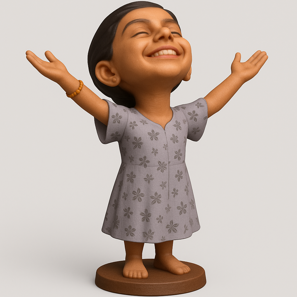 silhouette 3d printer maker-3d portrait printing_Joyful Child Figure for Cheerful Decor