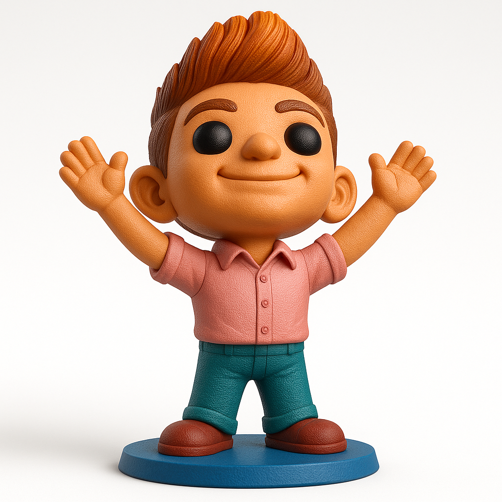 face anatomy 3d model-create 3d face model from photo_Charming 'Happy Friend' Figurine - Easy 3D Print!