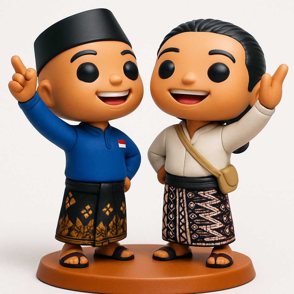 face to 3d model ai-3D portrait printing from photo_Celebrate Indonesia: Iconic Duo Cultural Figurine