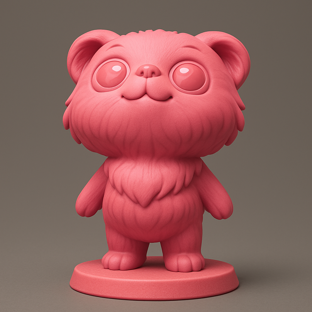 face to 3d model ai-3D portrait printing from photo_Whimsical Fluffy Creature Figurine: Your Cute Desk Pal