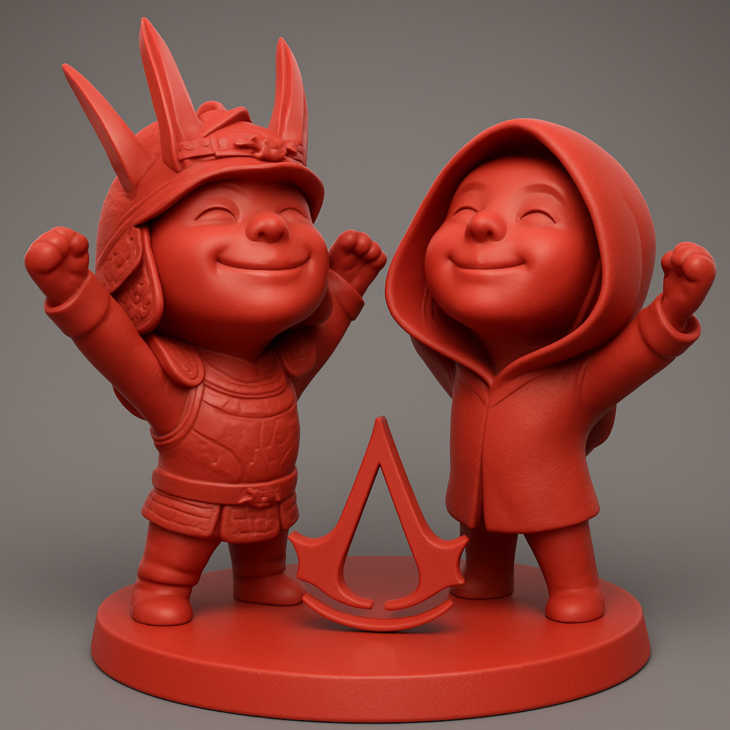 face anatomy 3d model-create 3d face model from photo_Happy AC Chibis: Samurai & Assassin Figurine