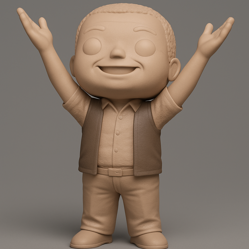 face to 3d model ai-3D portrait printing from photo_Uplifting Chibi Man Statue: Bring Smiles to Your Space