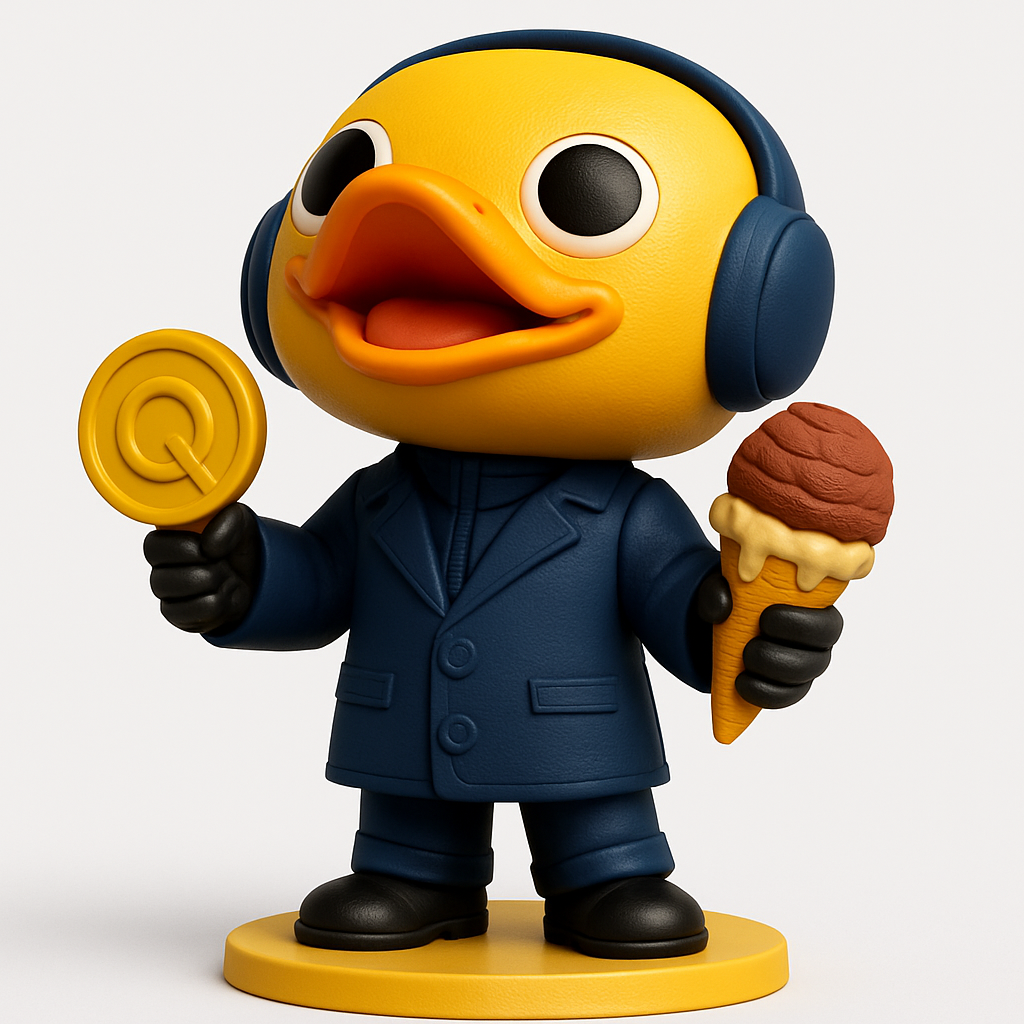 face to 3d model ai-3D portrait printing from photo_Q-Duck Delight: Coin & Ice Cream Desk Companion