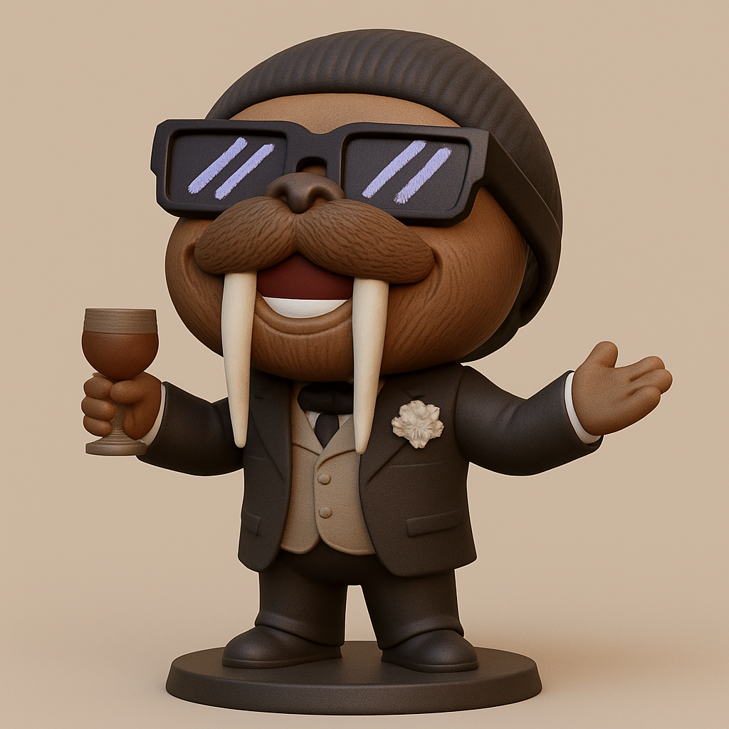 face to 3d model ai-3D portrait printing from photo_Dapper Walrus Gentleman Figurine: Cool Desk Decor!