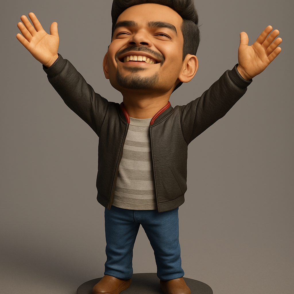 face anatomy 3d model-create 3d face model from photo_Happy Man Desk Buddy - Uplifting 3D Print Model!