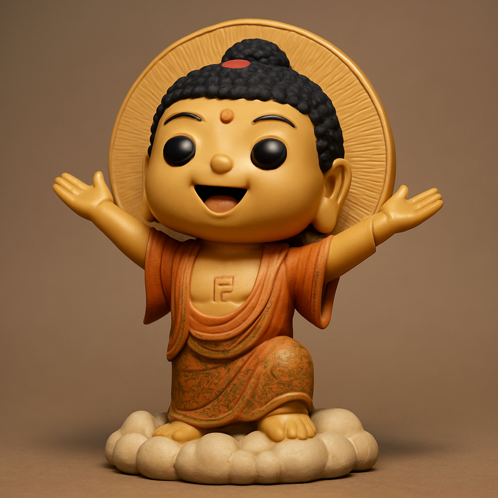 face anatomy 3d model-create 3d face model from photo_Joyful Chibi Buddha on Clouds: Zen & Happy Decor Print