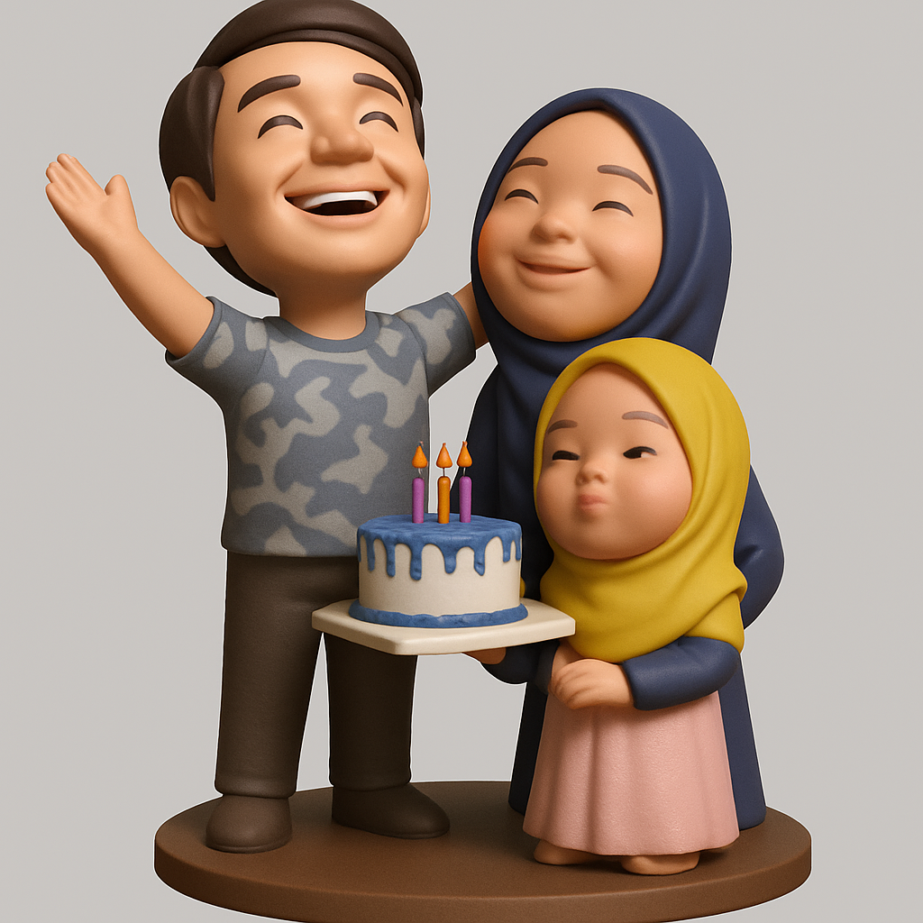 face anatomy 3d model-create 3d face model from photo_Cherished Family Birthday Statue - Love & Joyful Memories