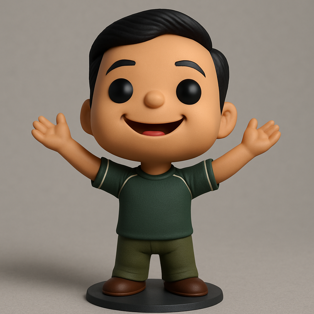 face anatomy 3d model-create 3d face model from photo_Cheerful Cartoon Boy Figurine - Fun 3D Print