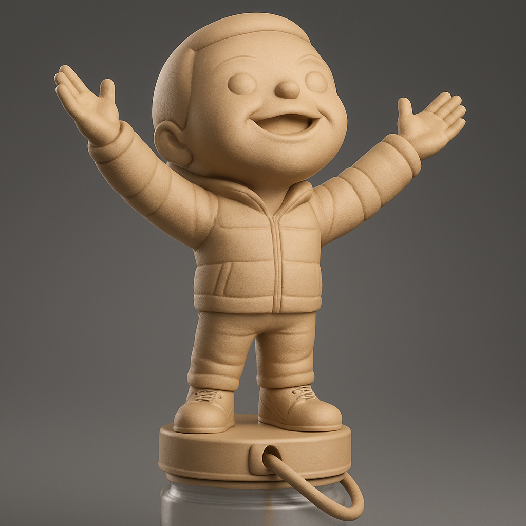 face anatomy 3d model-create 3d face model from photo_Joyful Child Bottle Cap Topper