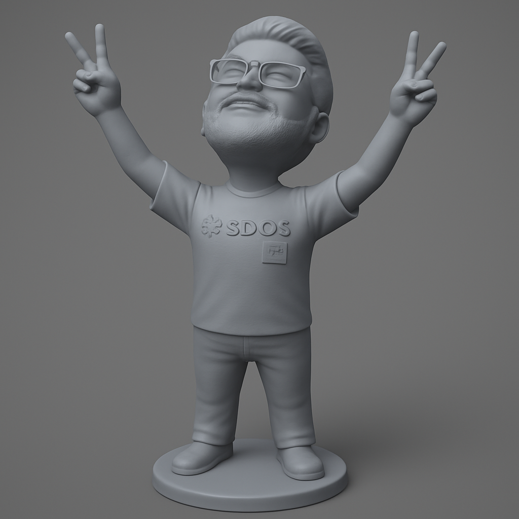 face anatomy 3d model-create 3d face model from photo_Joyful Victory Pose Figurine