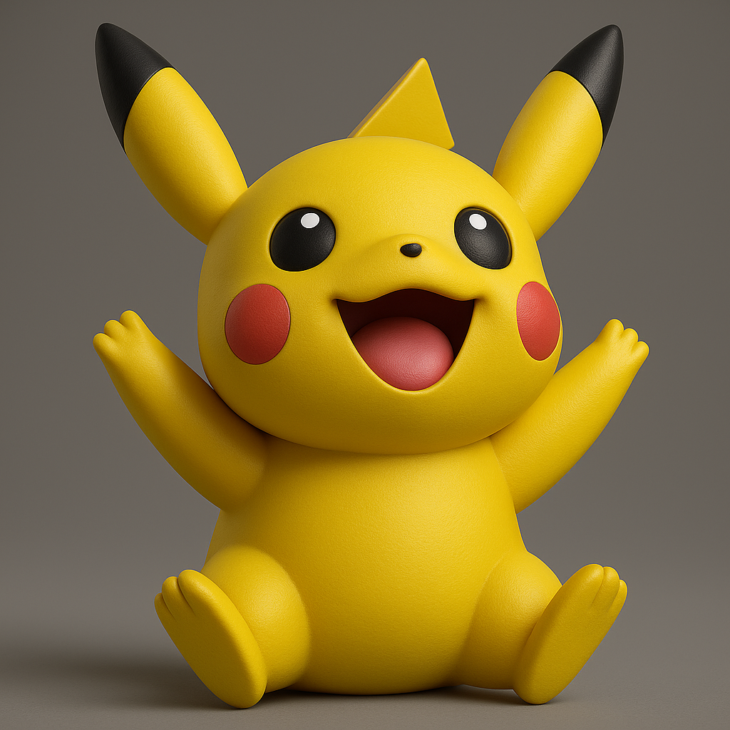 silhouette 3d printer maker-3d portrait printing_Adorable Pikachu Figurine for 3D Printing