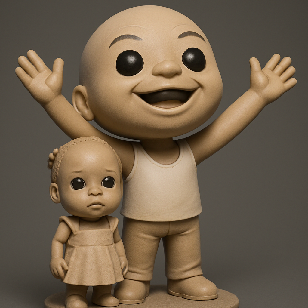 face anatomy 3d model-create 3d face model from photo_Joyful Embrace: Emotional Sibling Figure Set