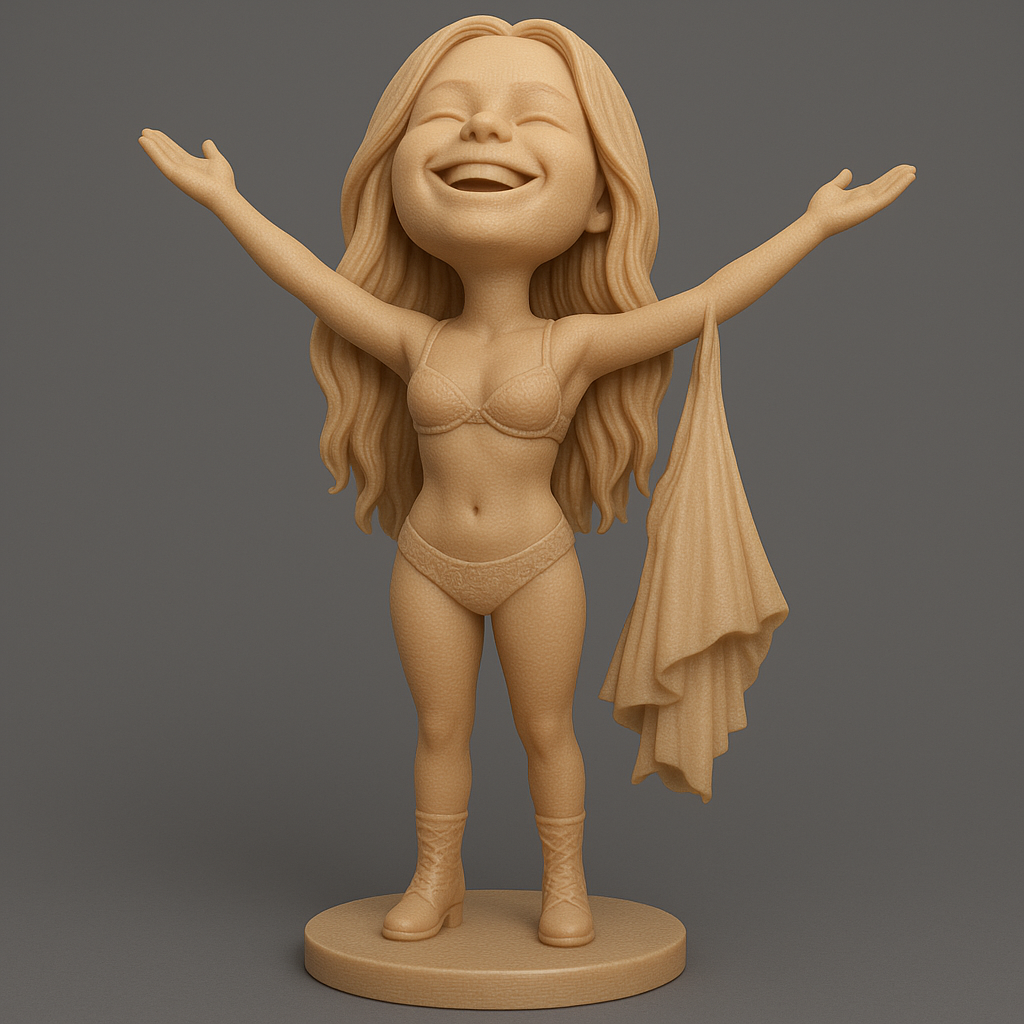 face anatomy 3d model-create 3d face model from photo_Sun-Kissed Joy: Cheerful Figure Statue