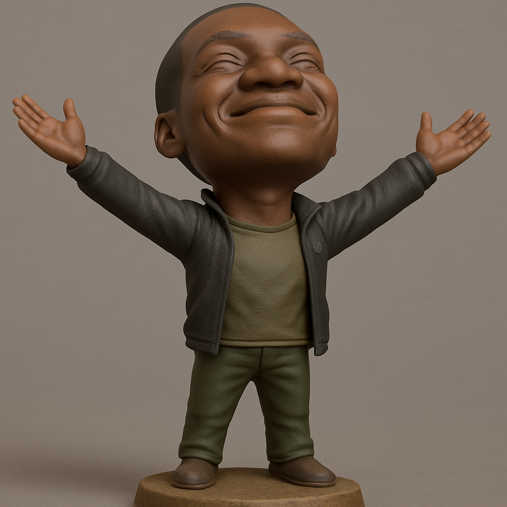 face to 3d model ai-3D portrait printing from photo_Joyful Open Arms Figurine