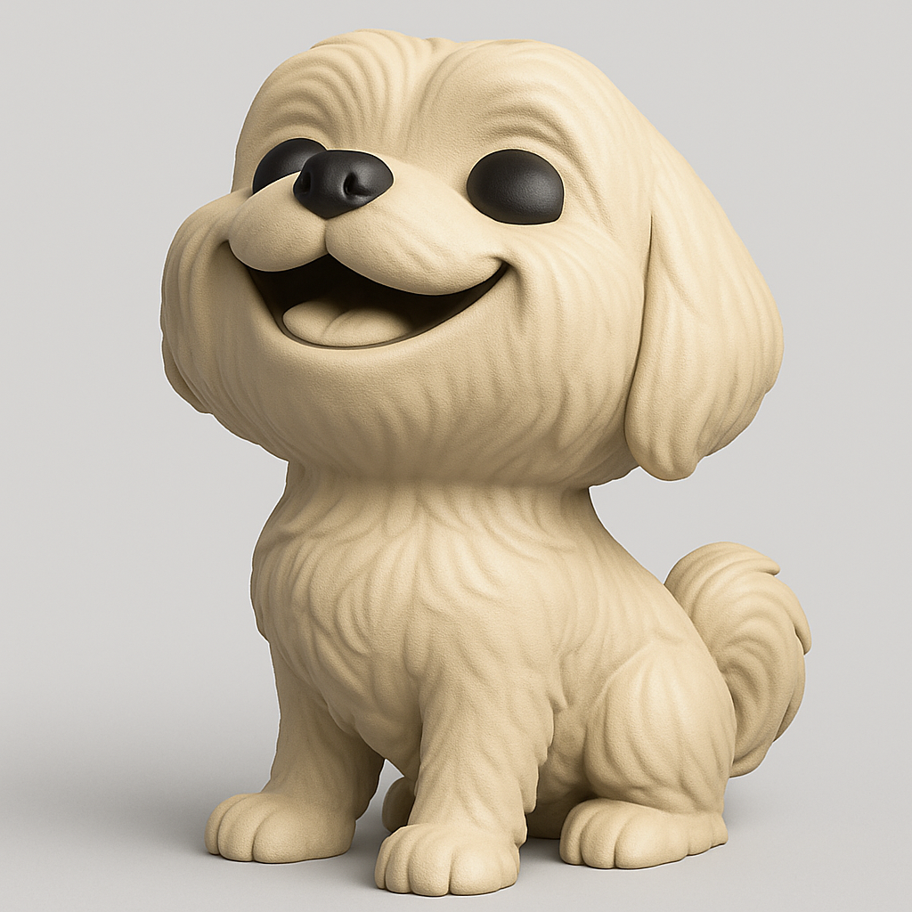 face anatomy 3d model-create 3d face model from photo_Cute Happy Puppy Desk Pal 3D Print Model