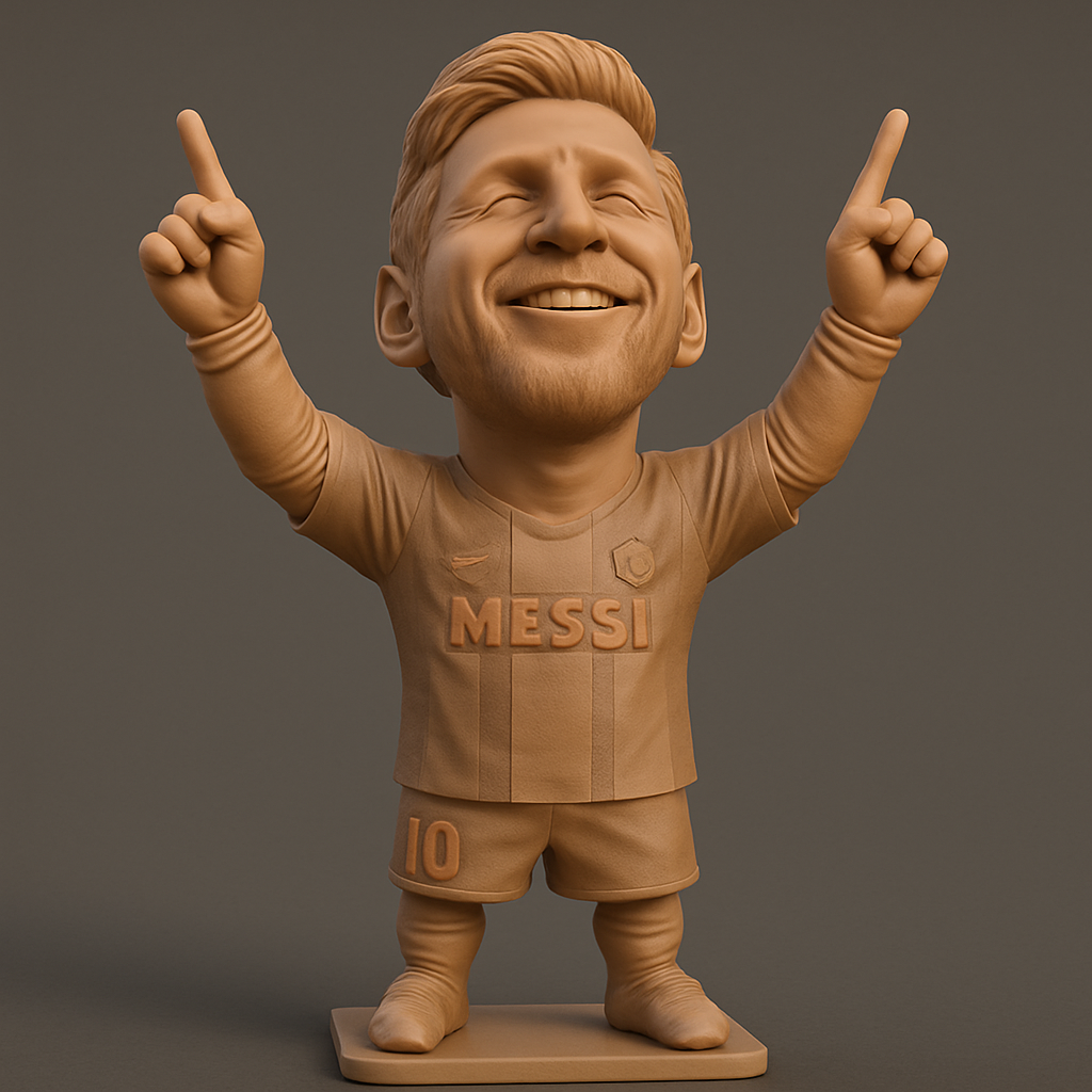 face anatomy 3d model-create 3d face model from photo_Messi Celebration Figurine - Iconic Football Legend