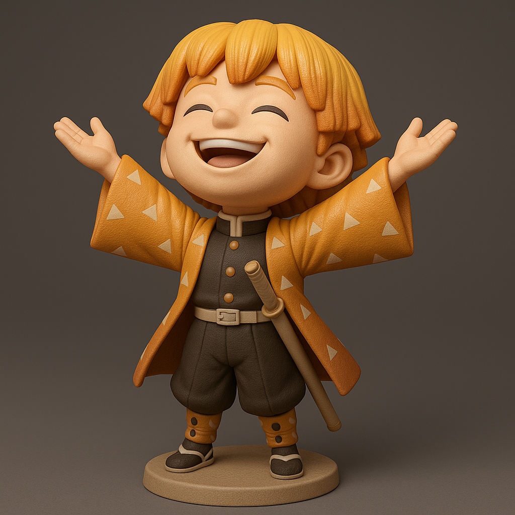 face anatomy 3d model-create 3d face model from photo_ Zenitsu Agatsuma