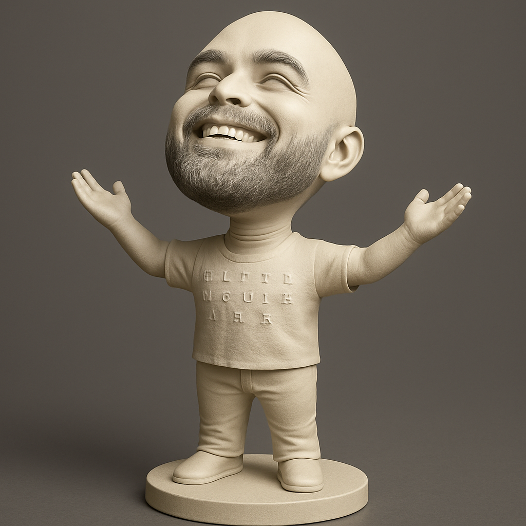 artistic statue STL-digital art figurines_Cheerful Character Figurine for 3D Printing