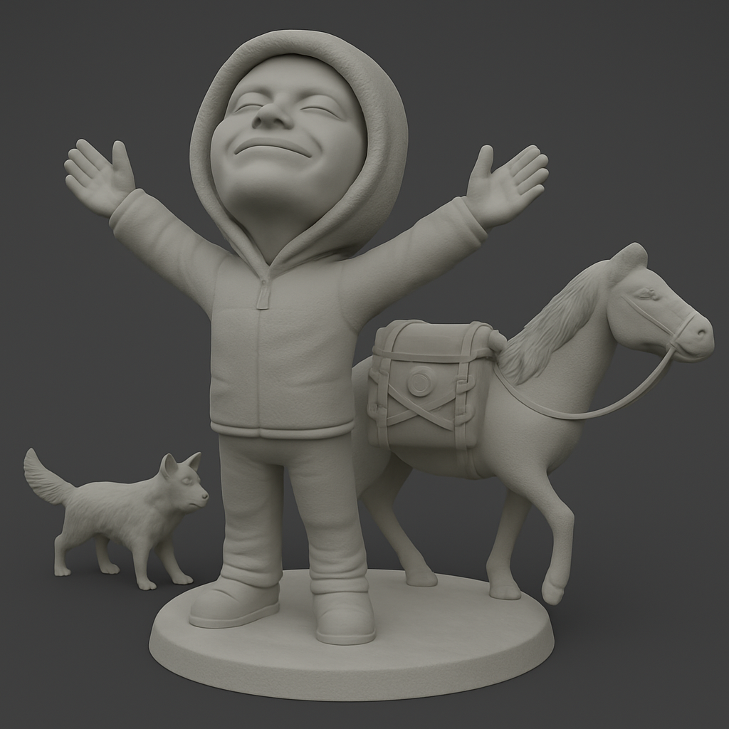 face anatomy 3d model-create 3d face model from photo_Joyful Explorer & Animal Companions