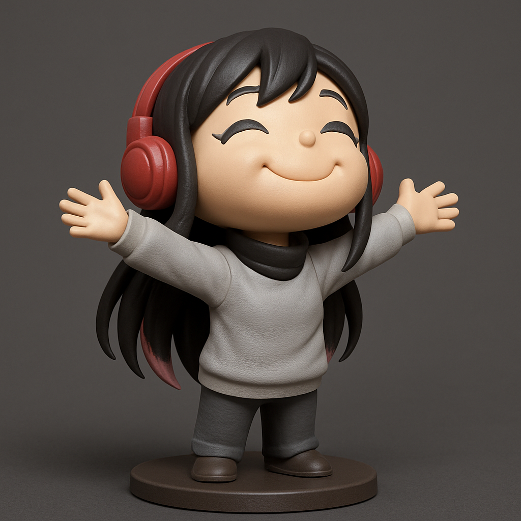 face anatomy 3d model-create 3d face model from photo_Radiant Chibi Girl: Happy Headphones 3D Collectible