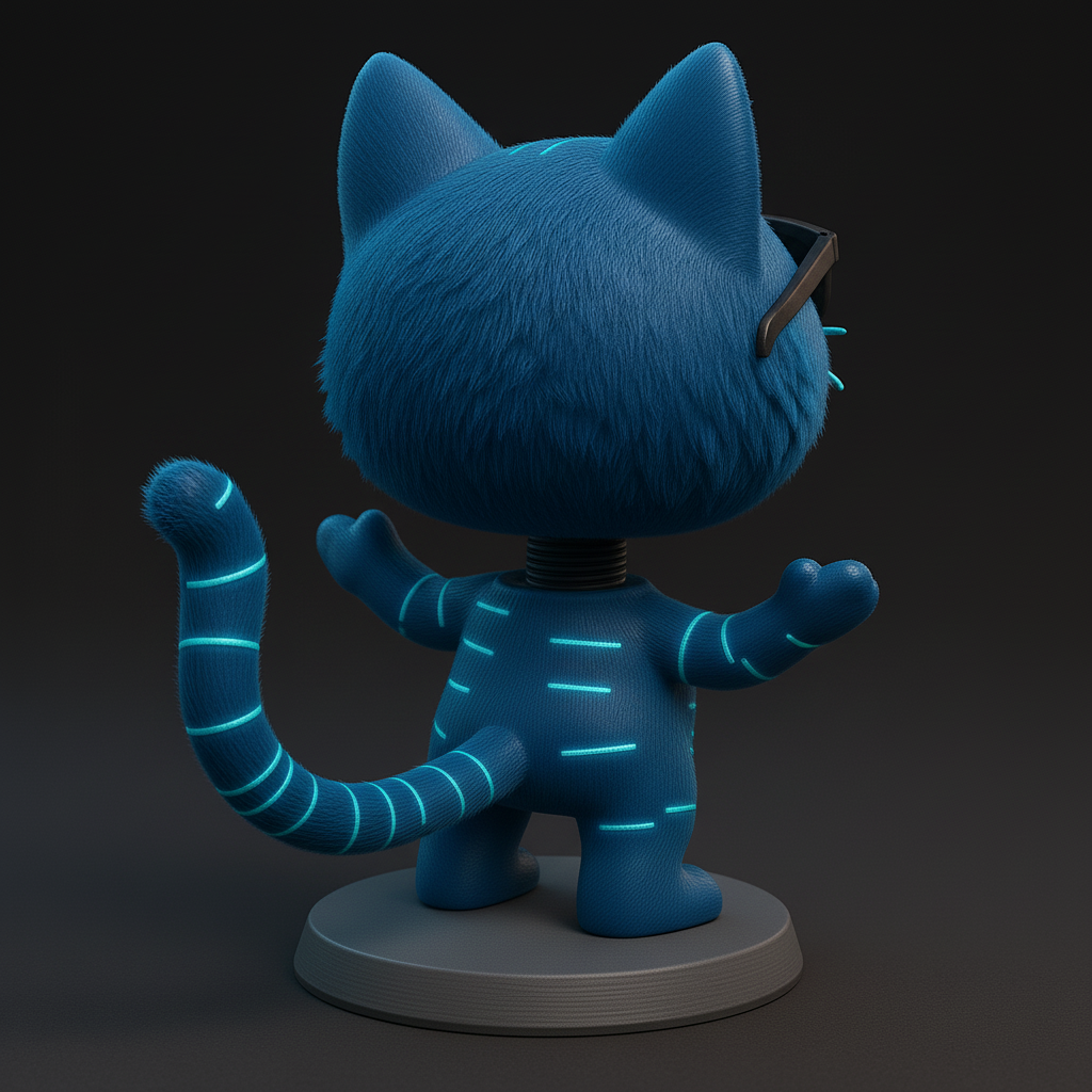 silhouette 3d printer maker-3d portrait printing_Cool Cat with Shades: A Fun 3D Model