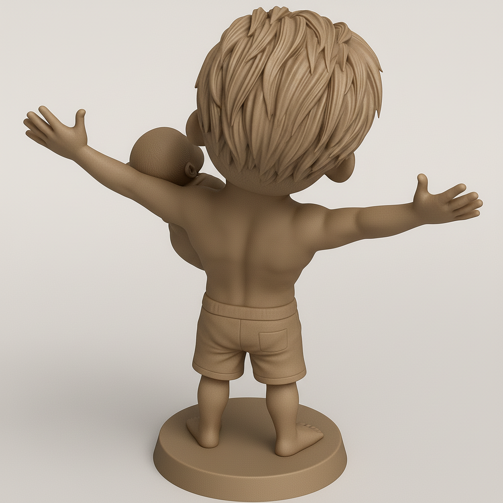 face anatomy 3d model-create 3d face model from photo_Joyful Father and Baby Figurine