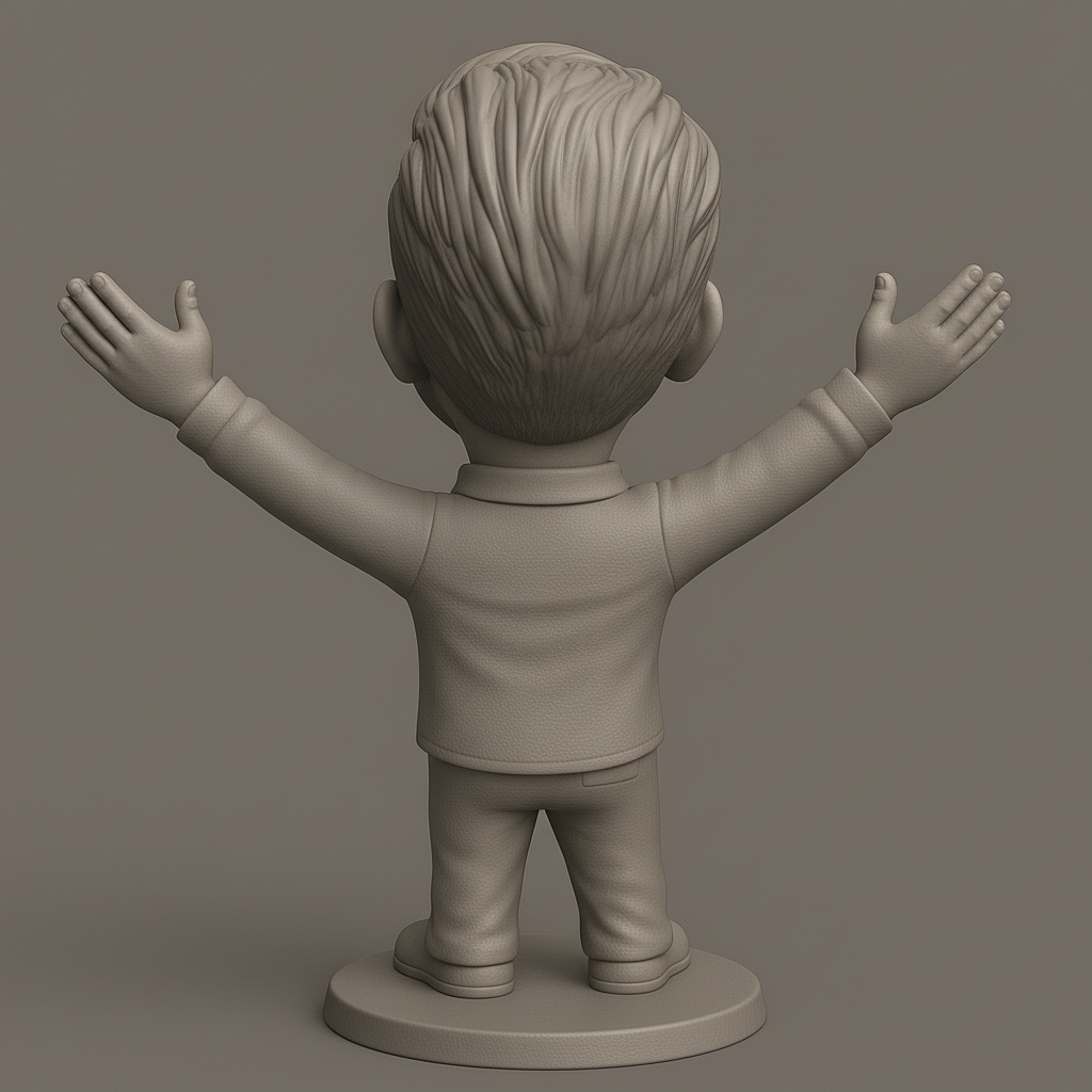 face anatomy 3d model-create 3d face model from photo_Joyful Figurine with Outstretched Arms