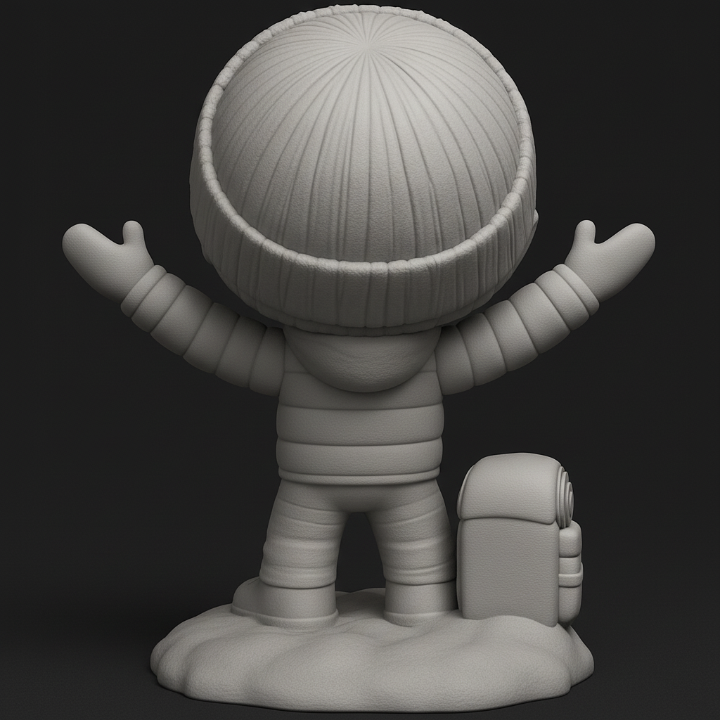 face anatomy 3d model-create 3d face model from photo_Joyful Winter Kid & Robot Companion 3D Print