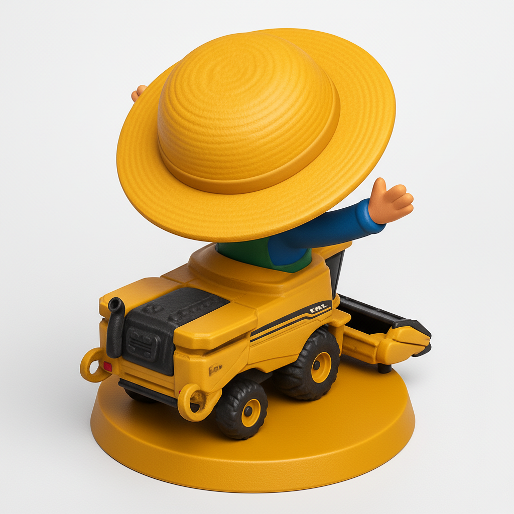 face anatomy 3d model-create 3d face model from photo_Harvest Hero Combine: Cheerful Farmer Desk Companion