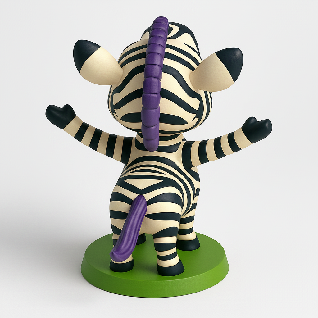 face anatomy 3d model-create 3d face model from photo_Adorably Happy Zebra Figurine - Instant Joy Print!