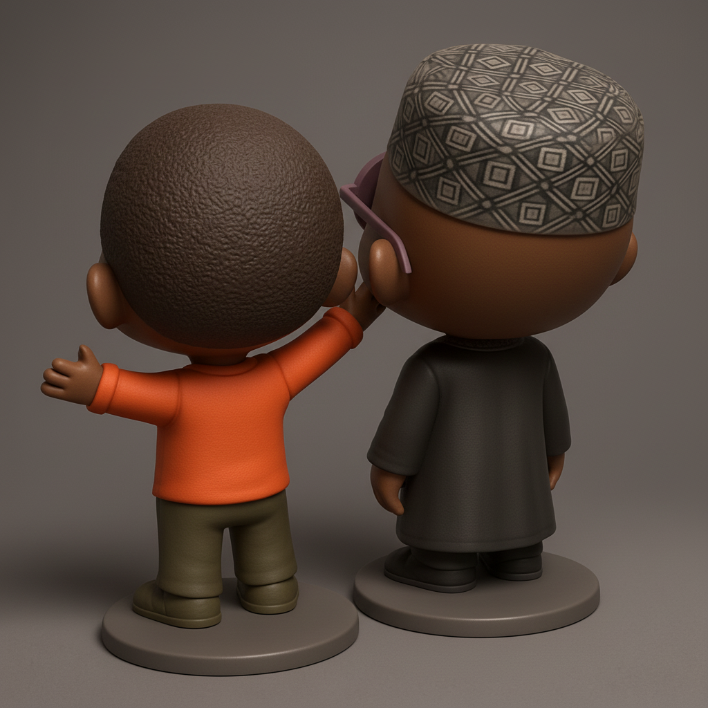 face to 3d model ai-3D portrait printing from photo_Joyful African Children Collectible Figures