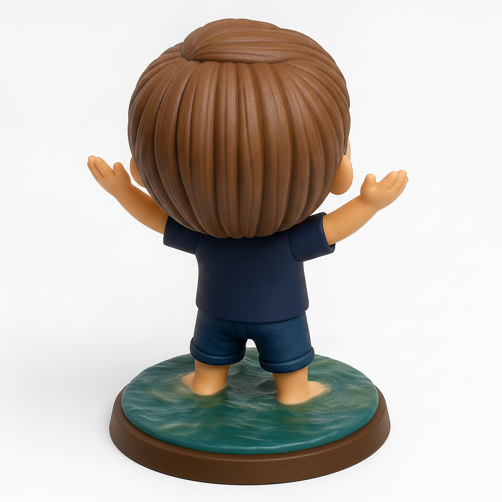face to 3d model ai-3D portrait printing from photo_Joyful Little Explorer Figurine - Embrace Happiness!