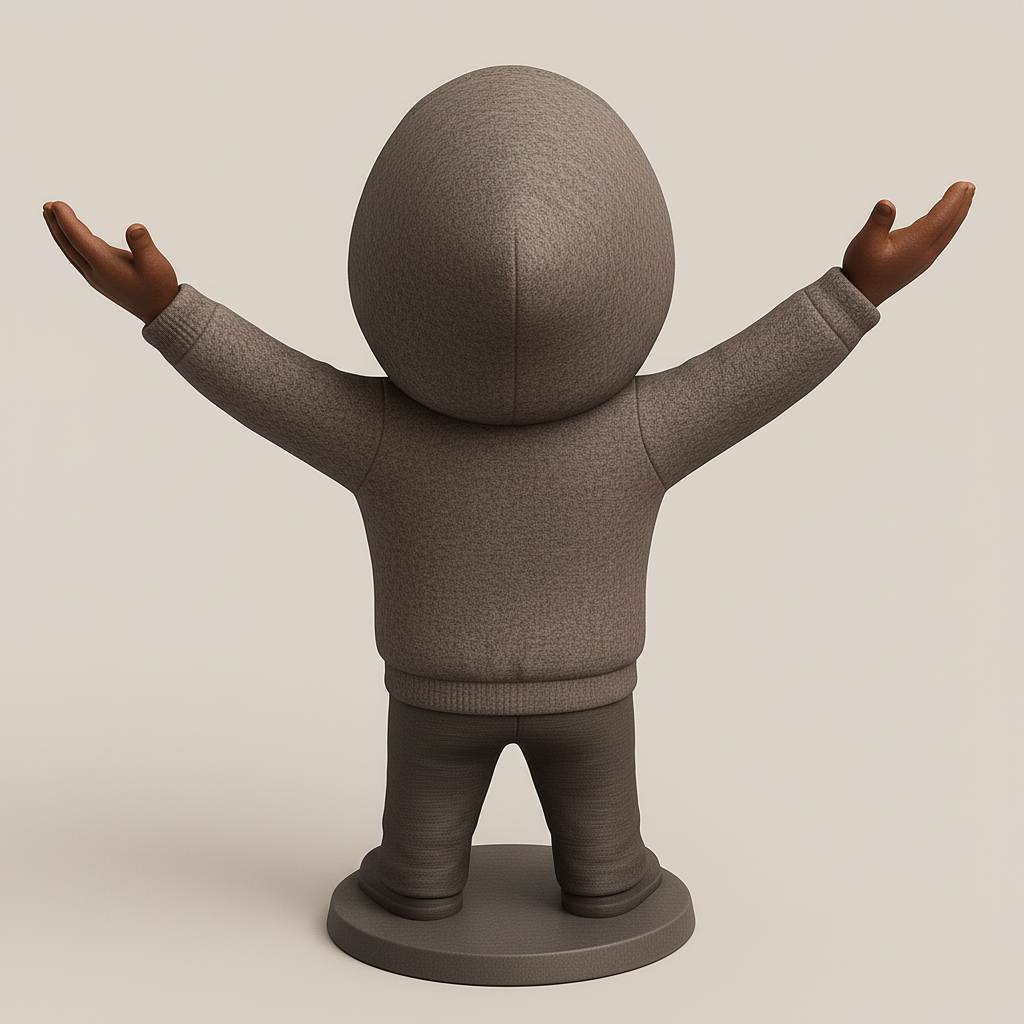 silhouette 3d printer maker-3d portrait printing_Joyful Hoodie Figure for 3D Printing