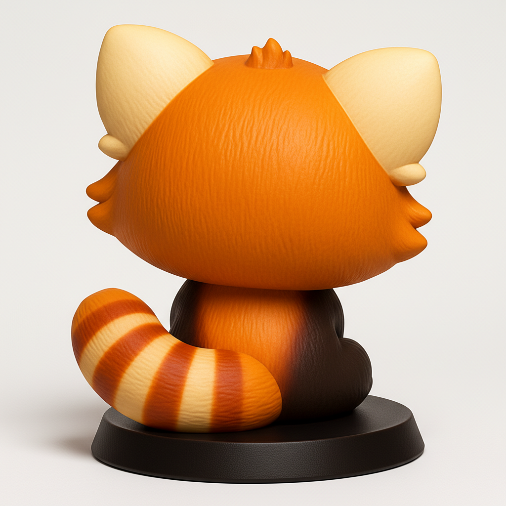 face to 3d model ai-3D portrait printing from photo_Adorable Chibi Red Panda Desk Buddy Print