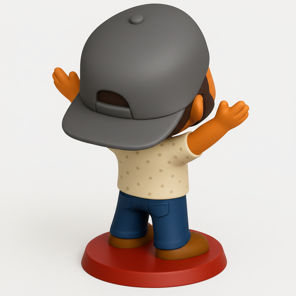 face to 3d model ai-3D portrait printing from photo_Cute Bearded Character Desk Buddy