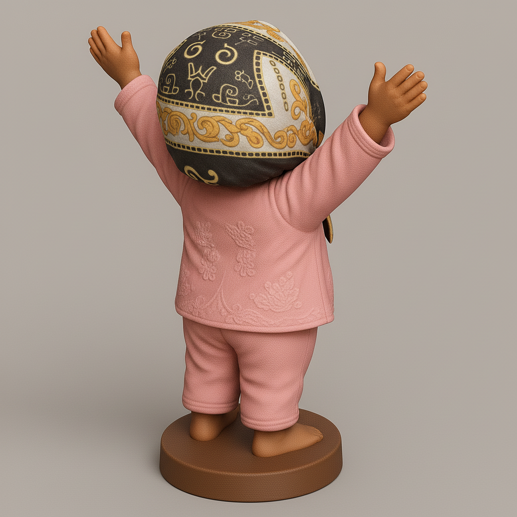 face anatomy 3d model-create 3d face model from photo_Joyful Child Figure for 3D Printing