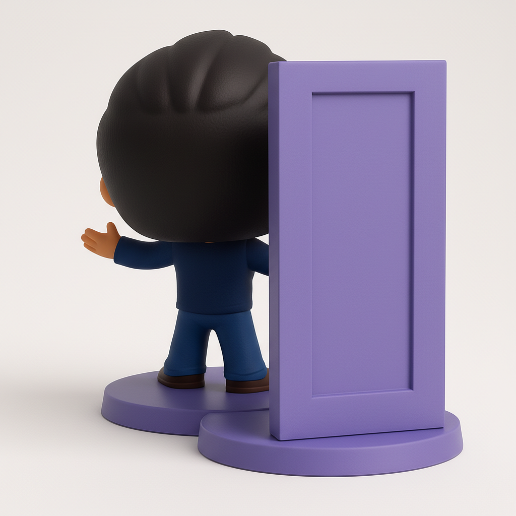 face to 3d model ai-3D portrait printing from photo_Warm Welcome Figurine with Chained Door