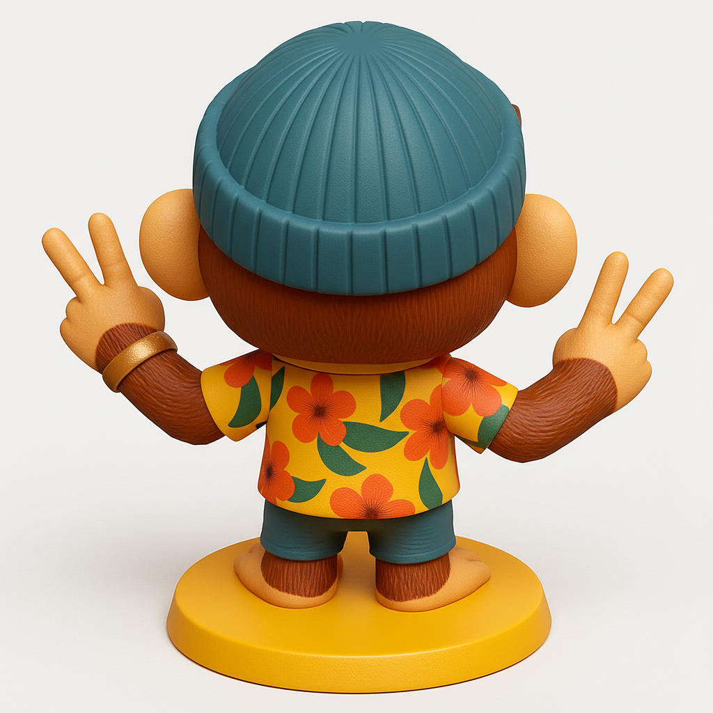 face anatomy 3d model-create 3d face model from photo_Peace-Loving Monkey Figurine: Print Your Own Fun!