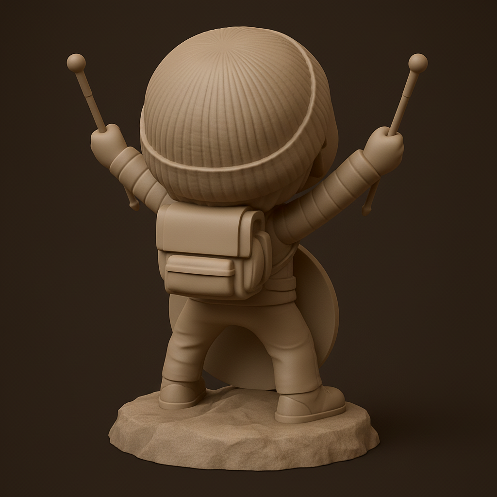 face to 3d model ai-3D portrait printing from photo_Racing Santander Fan: Adorable Collectible Figurine