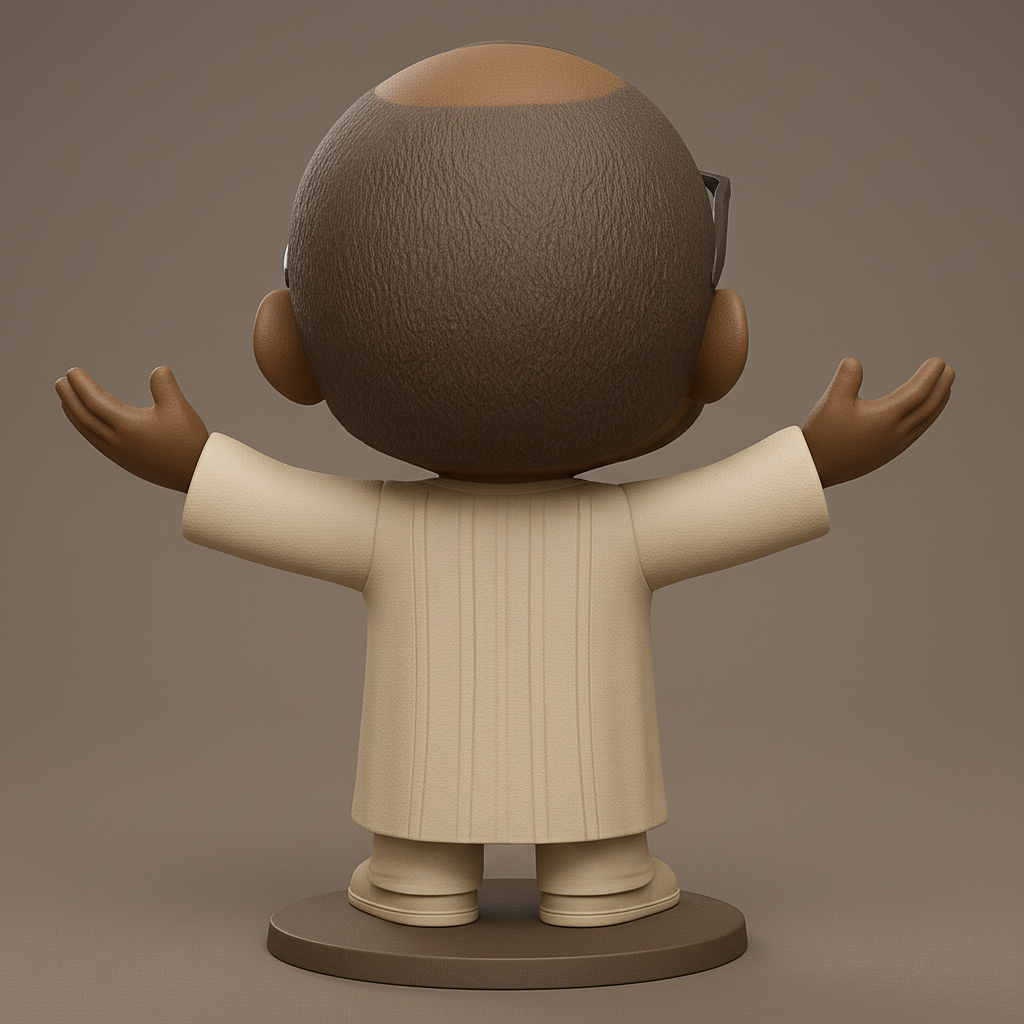 face to 3d model ai-3D portrait printing from photo_Embrace Joy: Welcoming Bearded Man Figurine