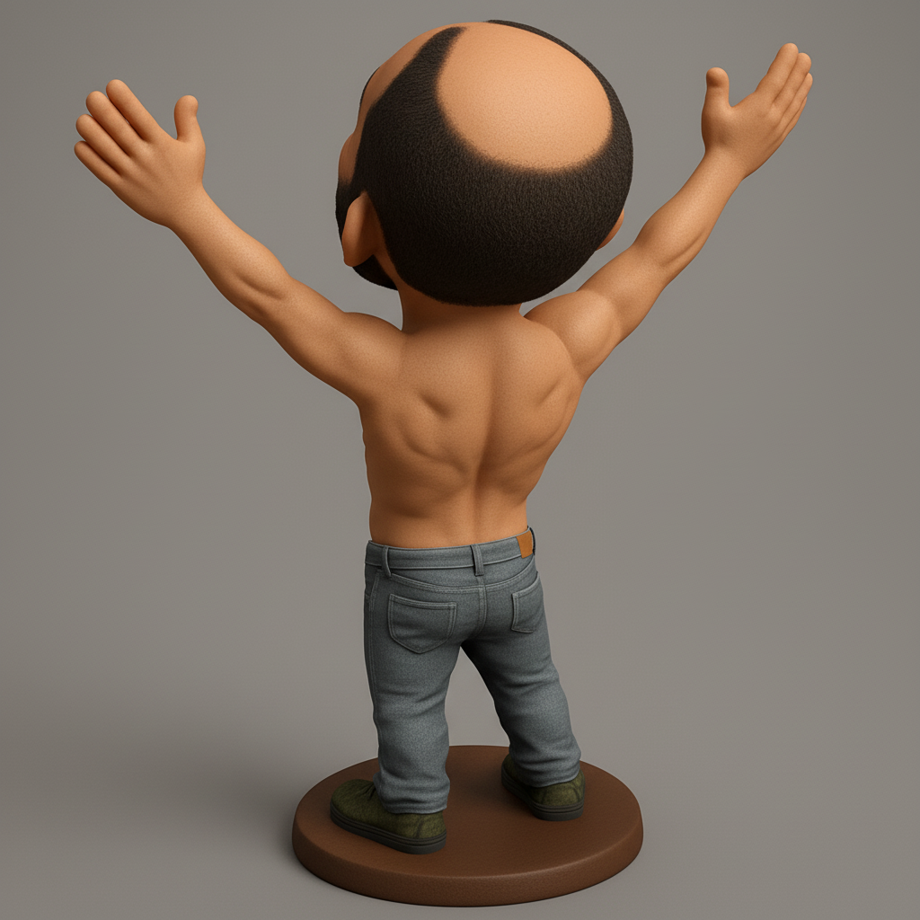 face anatomy 3d model-create 3d face model from photo_Joyful Victory Pose Collectible Figurine